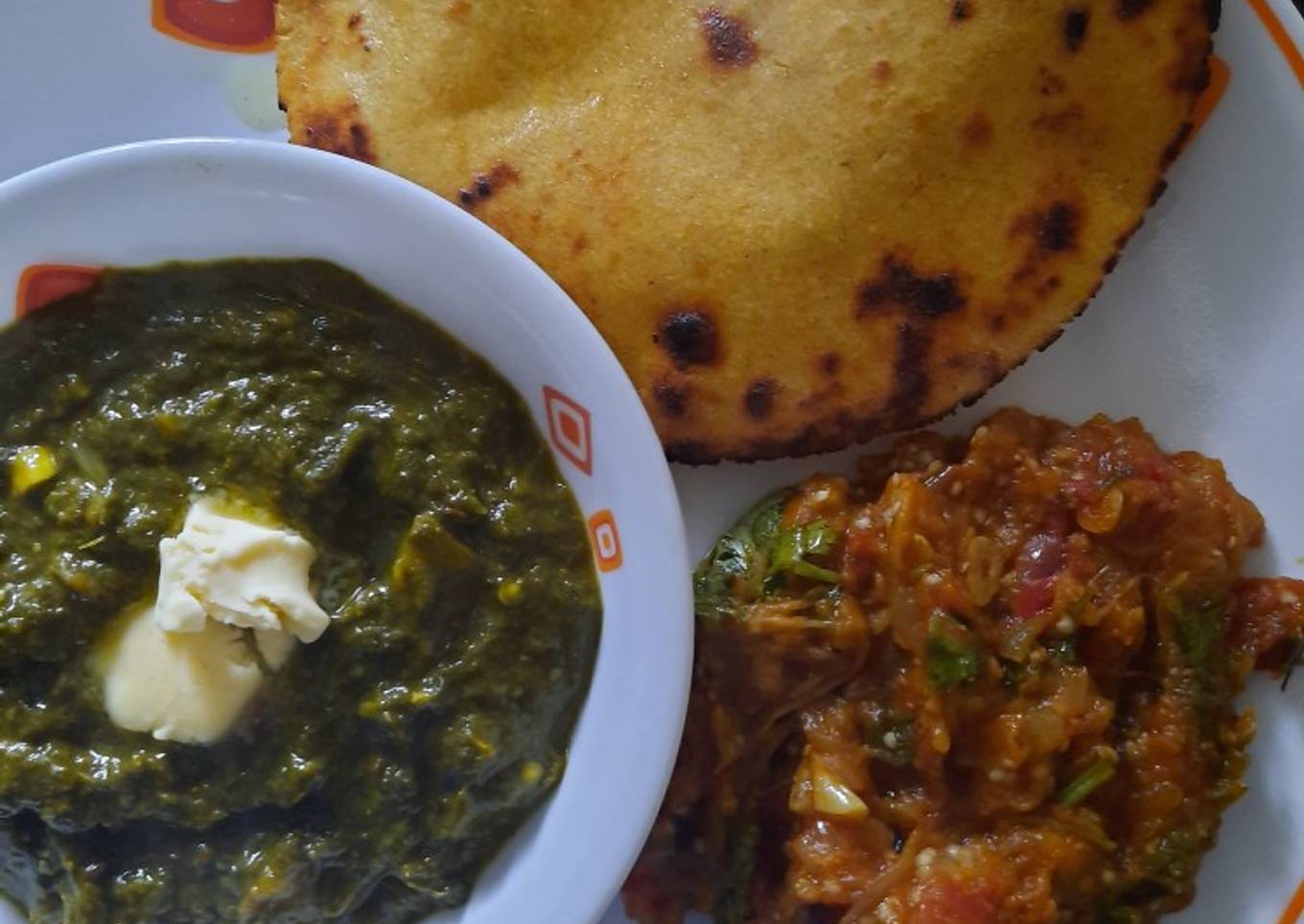 Sarson ka Saag with Besan ki Roti