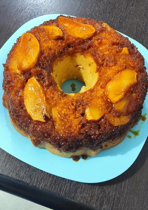Una foto de Tarta de manzana invertida