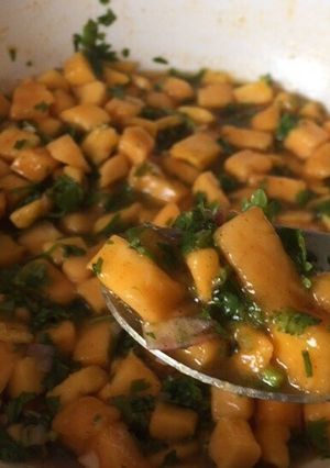 صورة لوصفة سلطة المنجا