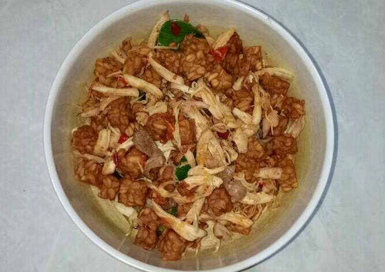 Ayam Suwir Tempe Pedas