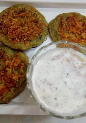 A picture of Carrot & spinach pancake.