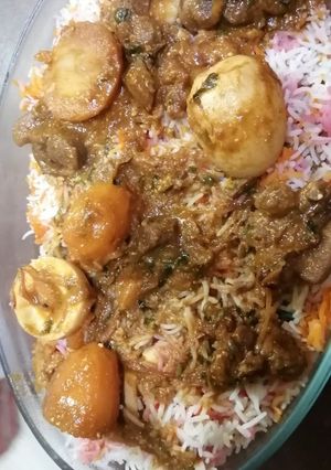 A picture of Mutton and egg biryani #recipes marathon.