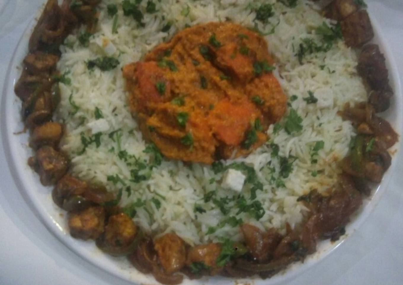 Soya chaap and rice