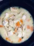 Sopa de pollo con arroz al toque Griego
