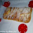 Trenza de hojaldre rellena de turrón de chocolate blanco