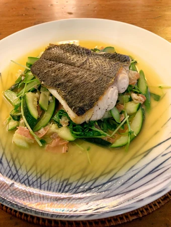 Easy Way Make Ragout of sautéed turbot with Serrano ham, spring vegetable and pea shoots which So Delicious