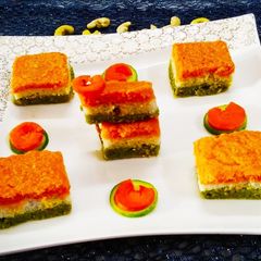 A picture of Tricolour Dhokla.