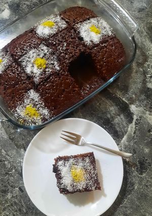 عکسی از دستور کیک خیس شکلاتی عالی