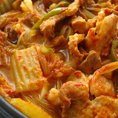 A picture of Easy Kimchi Jjigae (김치 찌개 - Kimchi Stew) for Two.