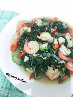 Foto resep Tumis Bayam Udang saos Tiram