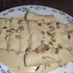 A picture of Instant Bread Malai Roll.