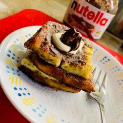 A picture of Banana Nutella french toast.