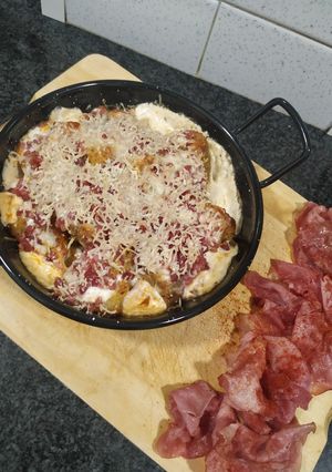Una foto de Patatas gratinadas con jamón