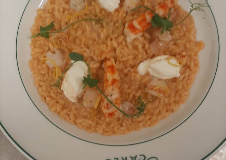 Risotto ai gamberoni e mousse di bufala al profumo di limone