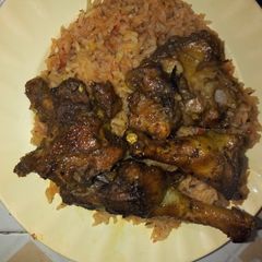 A picture of Marinated then grilled chicken.