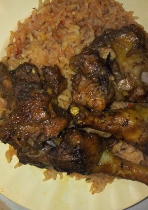A picture of Marinated then grilled chicken.