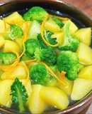 Canh Khoai Tây Bông Cải Xanh và Nấm Hạ Thảo