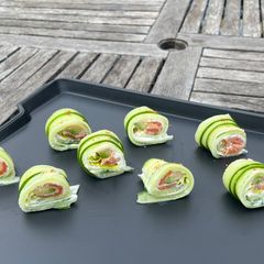 A picture of New Age Inside Out Philly Rolls - salad sushi.