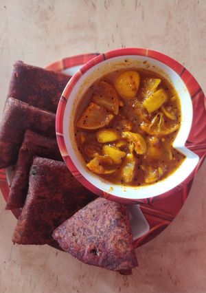 A picture of Beet root Paratha.