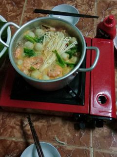 Hình của món Lẫu kim chi hải sản.