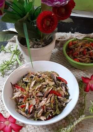 Foto resep Tumis daun pepaya pindah tongkol
