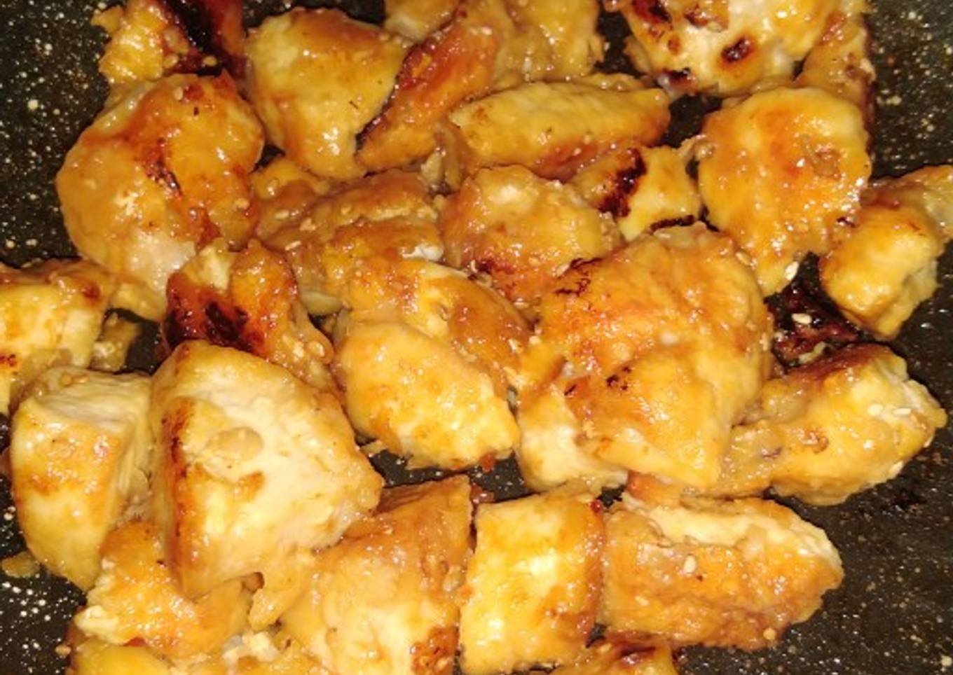Pollo al estilo teppanyaki con sésamo😲