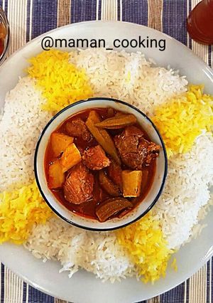 عکسی از دستور خورشت بامیه با بوقلمون