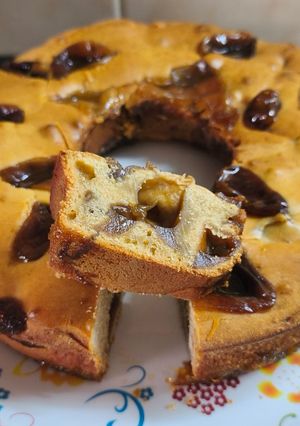 Una foto de Budín con tropezones de dulce de batata