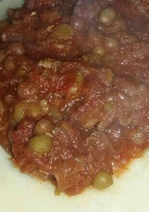Una foto de Bifes a la portuguesa con puré
