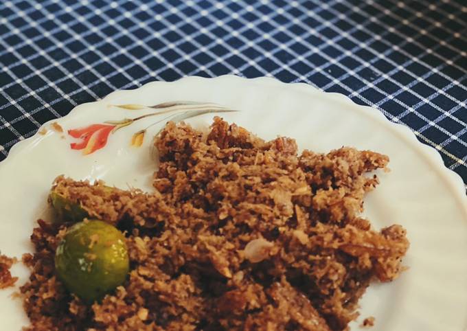 Standar Cara praktis bikin Sager Gerang (Urap Teri dg Sambal Kelapa Bakar)  lezat