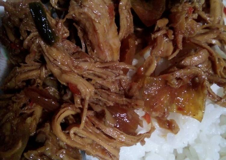 Resep Ayam suwir lada hitam puedes, Bikin Ngiler