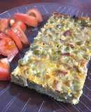 TARTA DE CEBOLLA, PANCETA, ARVEJAS Y CHAMPIÑONES con masa casera