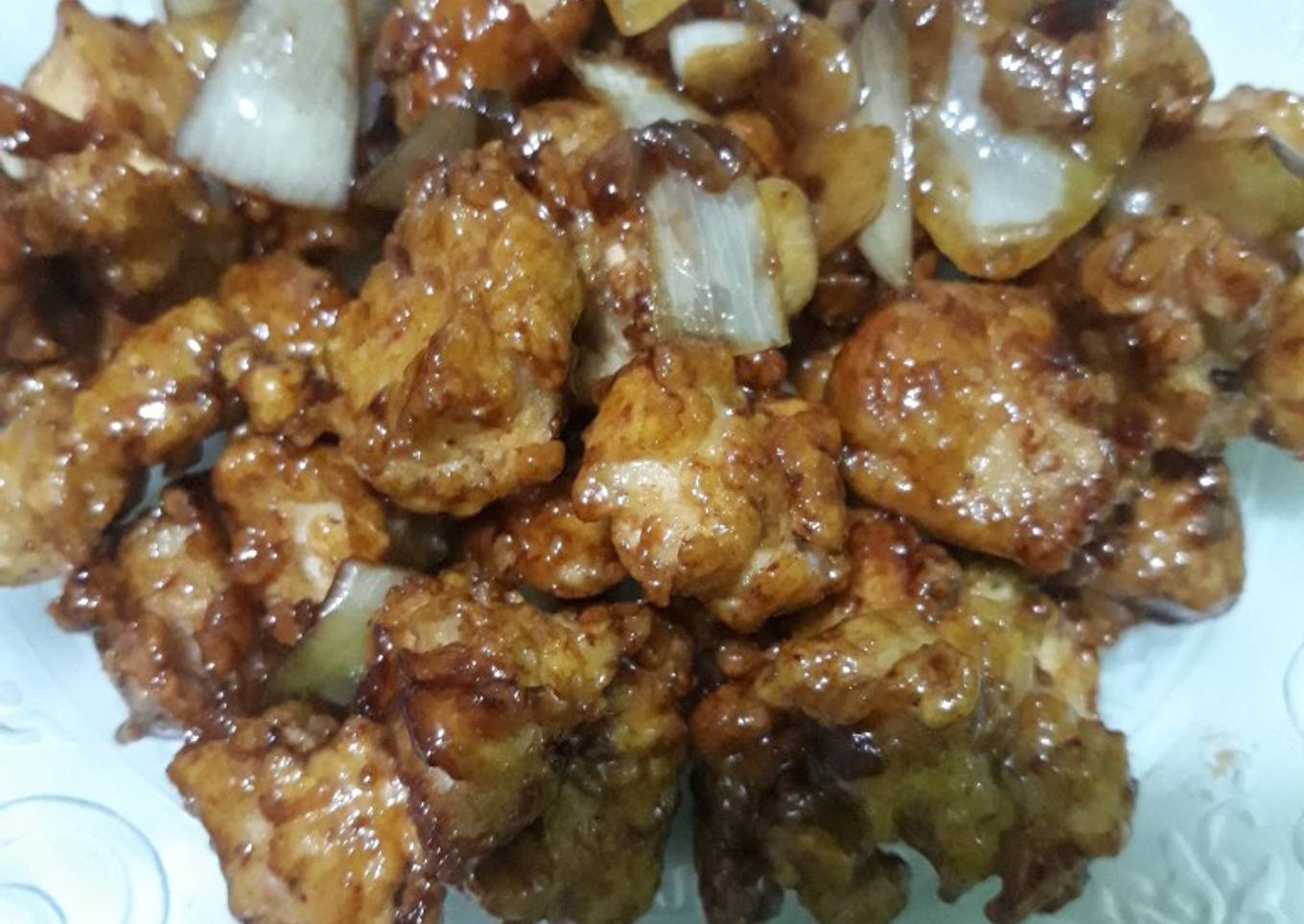 Ayam goreng tepung saus teriyaki