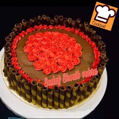 A picture of Moist layered Chocolate Cake.