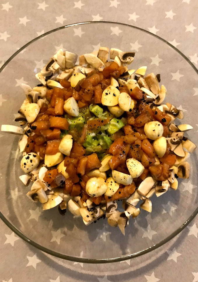 Una foto de Ensalada en 3 capas