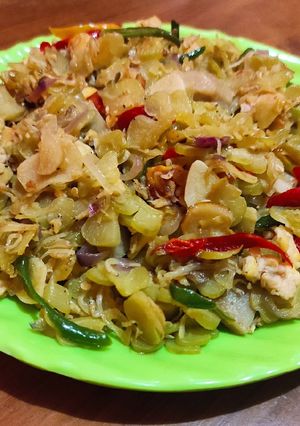Foto resep 385. Pare Bakso Teri Nasi