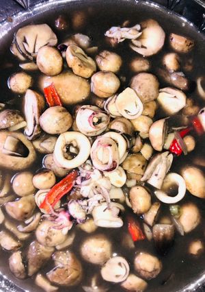 Foto resep Jamur kancing vs Sotong saos tiram