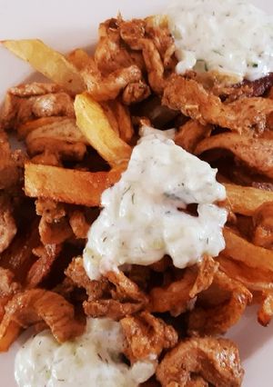Gyros+Sültkrumpli +Tzatziki recept fotója
