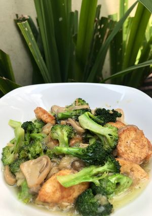 Foto resep Ca Jamur Brokoli Tofu