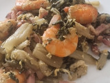 Revuelto de acelgas, langostinos y bacon (Nota 9)