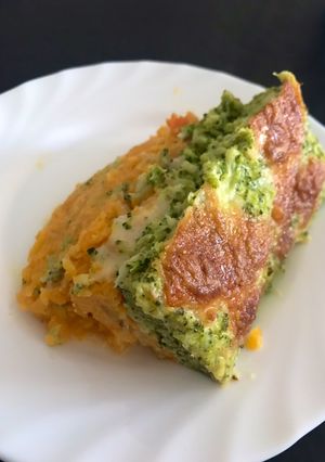 Una foto de Soufflé de brócoli y calabaza