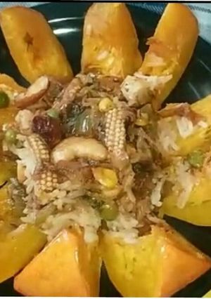 A picture of Stuffed Pumpkin Pulao.