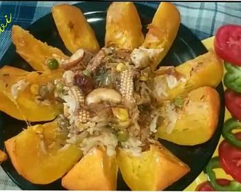 Popular Cuisine Stuffed Pumpkin Pulao Practical Delicious