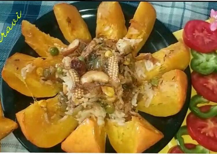 Stuffed Pumpkin Pulao Stuffed Pumpkin Pulao