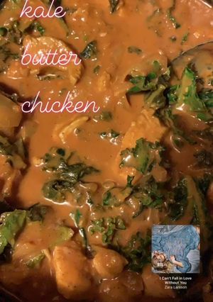 A picture of Kale butter chicken.