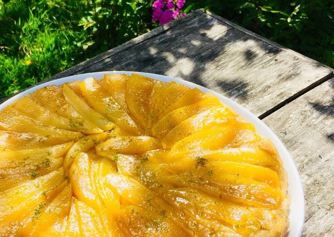 Tarte tatin aux mangues et citrons verts