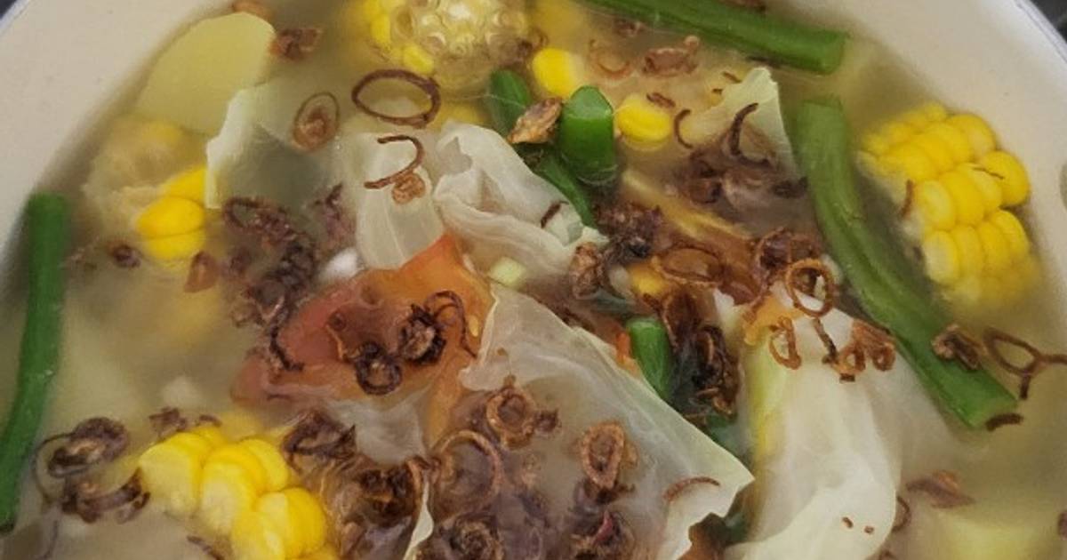 Resep Sayur Bening Seger (jagung, Kol, Kentang, Buncis) Favorit Bunda
