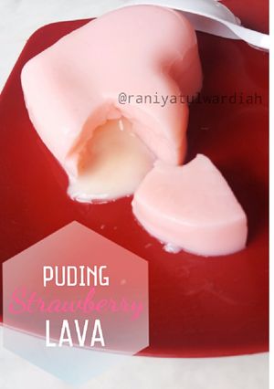 Foto resep Puding Strawberry Lava