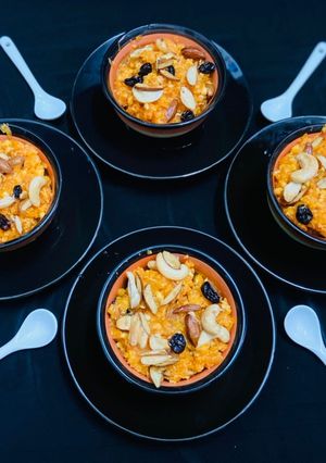 A picture of Gajar ka Halwa / carrot halwa.