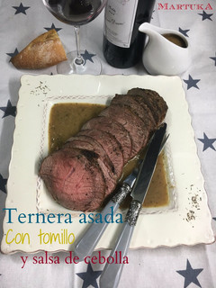 Una foto de Ternera Asada Con Tomillo Y Salsa De Cebolla